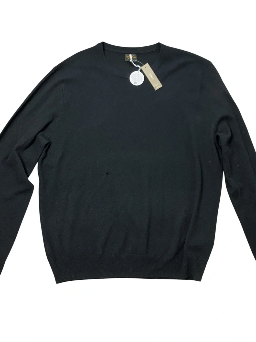 J.Crew‎ Mens XL 100% Cashmere Crewneck Sweater Black Long Sleeve NWT Read